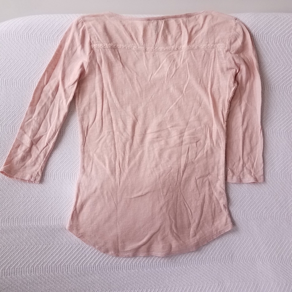 Lucky Brand Pale Pink Lacy Top, XS - Picture 4 of 8